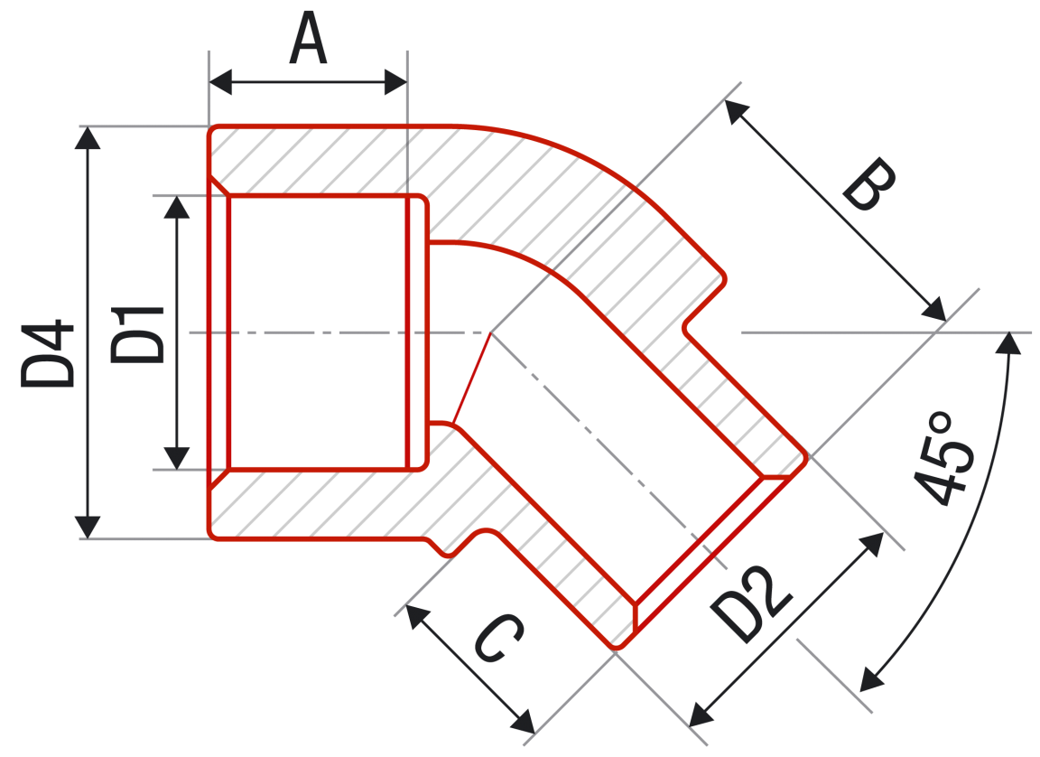 Наружный размер. Колено 45° (угольник) 16 FV-Plast. Колено 45/20 (FV-Plast). Колено 45/50 (FV-Plast). Угольник PPR 45° 20 FV-Plast.